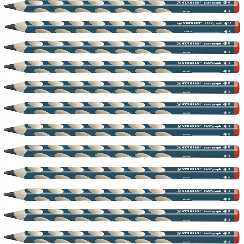 Matita In Grafite Easygraph - Gradazione Hb - Per Destromani - Astuccio 12 Matite - Stabilo