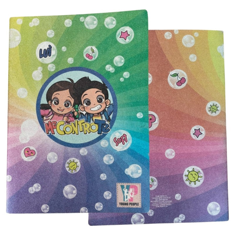 Maxi Quaderno Glitterato Me Contro Te A4, 18+1 Fogli, 5mm 100gr