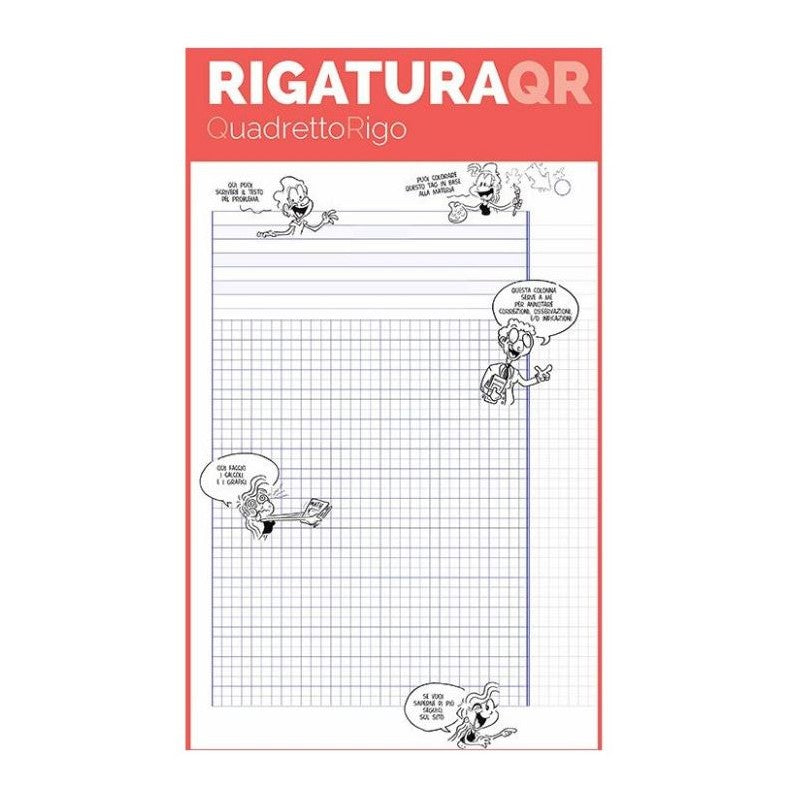 Maxi Quaderno Monocromo Q.r. Quadretto/rigo 18+1 Fogli 100 Gr - Colori Assortiti