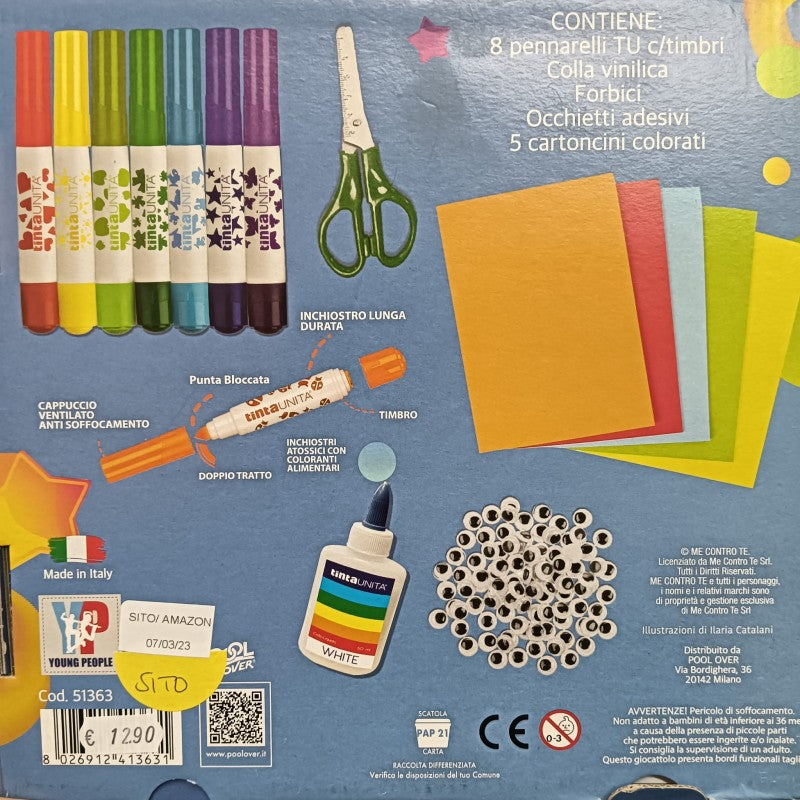Me Contro Te – Gioca, Ritaglia E Crea - 8 Pennarelli C/timbri + Materiali