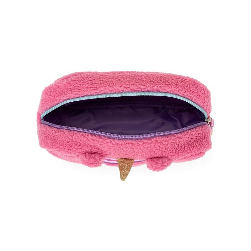 Mofu Mofu - Astuccio Busta Portatutto, Con Pratica Chiusura A Zip E Dettagli Fluffy, 22x5hx12 Cm, Fucsia