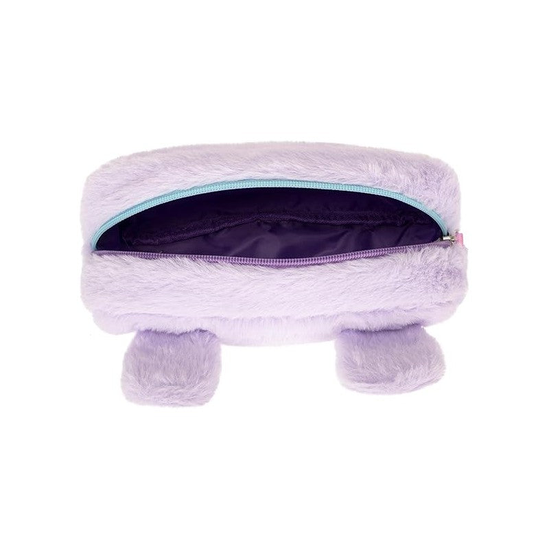 Mofu Mofu - Astuccio Busta Portatutto Ufficiale Con Pratica Chiusura A Zip E Dettagli Fluffy, 22x5hx12 Cm, Lilla