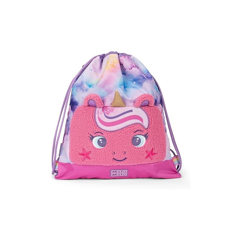 Mofu Mofu - Sacca Coulisse, Compatta E Versatile, Ideale Per Palestra, Scuola, Viaggi, Portamerenda, 34x42 Cm, Lilla