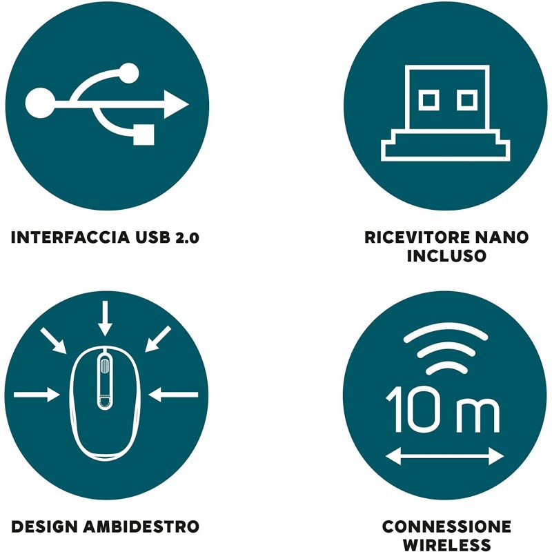 Mouse Ottico Wireless Panda Con Ricevitore Usb - Legami Wmo004