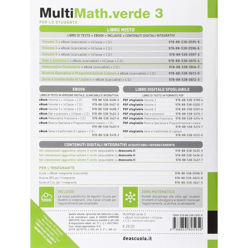 Multimath Verde 3. Per Le Scuole Superiori. Con E-book. Con Espansione Online