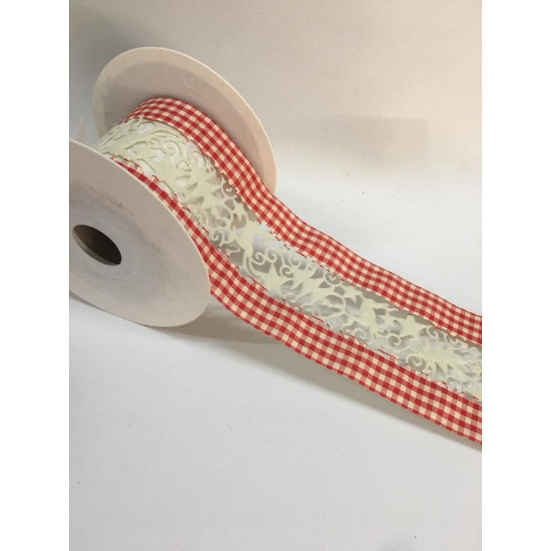 Nastro A Quadri Con Decoro Centrale