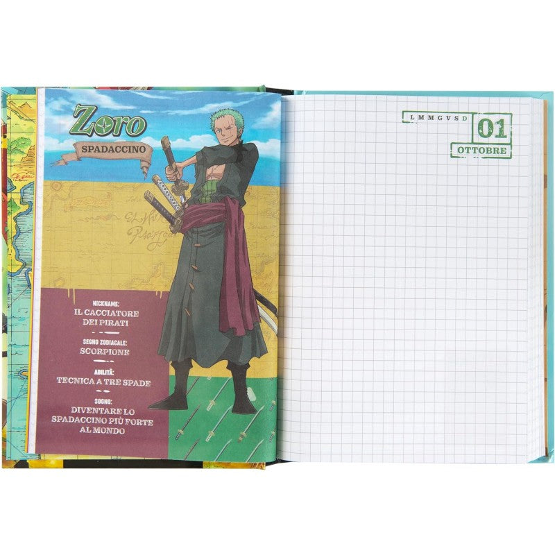 One Piece - Diario Scuola 2024-2025 Ufficiale One Piece, Diario 12 Mesi, 13 X 17,8 Cm