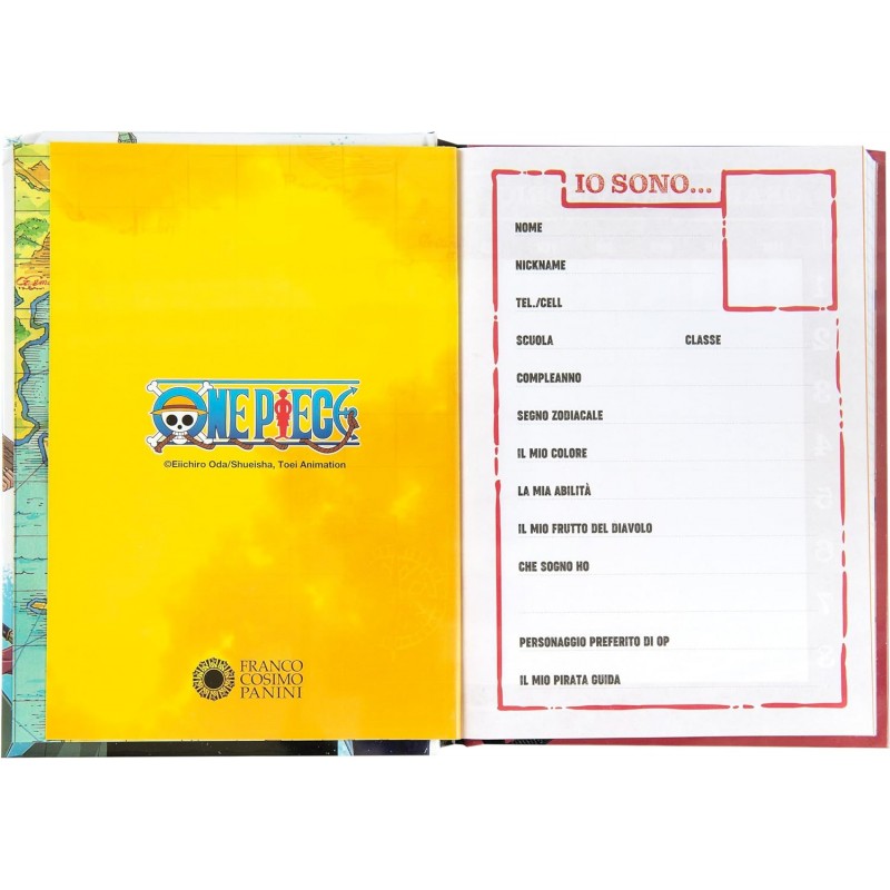 One Piece - Diario Scuola 2024-2025 Ufficiale One Piece, Diario 12 Mesi, 13 X 17,8 Cm