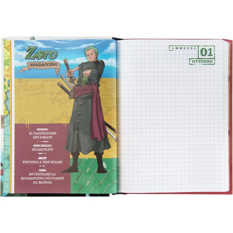 One Piece - Diario Scuola 2024-2025 Ufficiale One Piece, Diario 12 Mesi, 13 X 17,8 Cm
