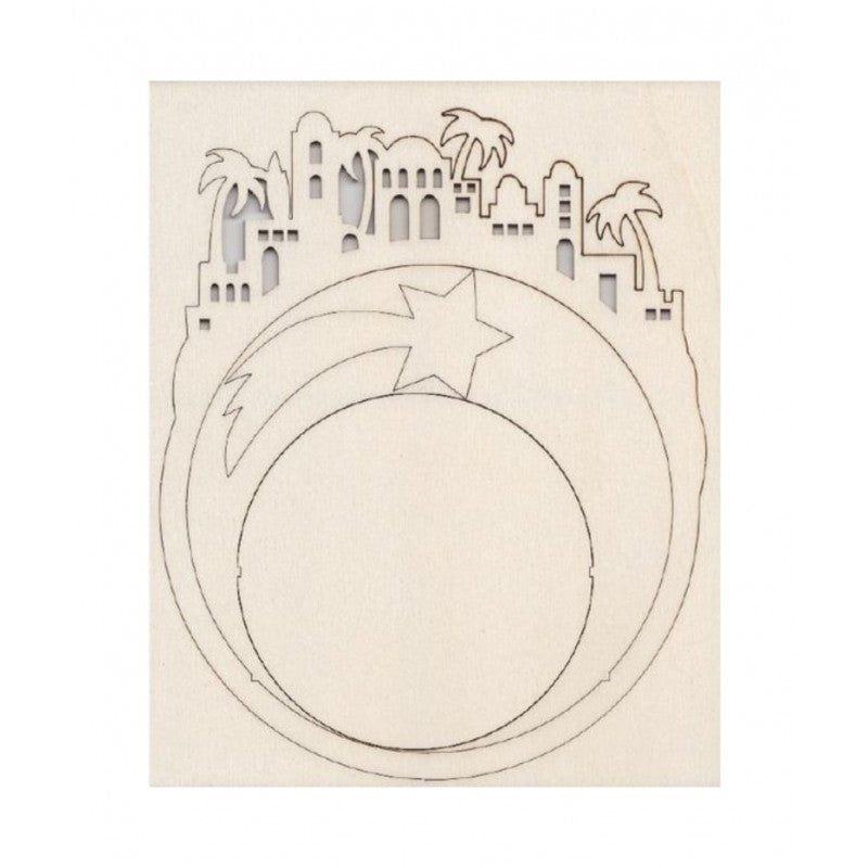 Paesaggio Sfera Betlemme In Legno 19x25 Spessore 3mm - Renkalik