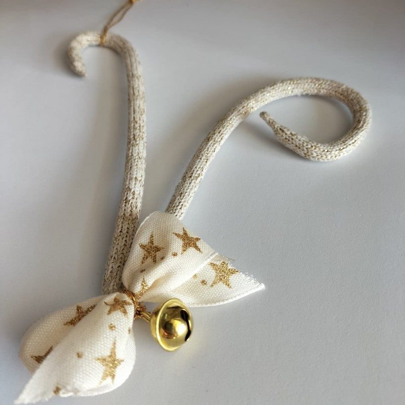 Pallina Natale Iniziale Personalizzabile - Avorio Glitter