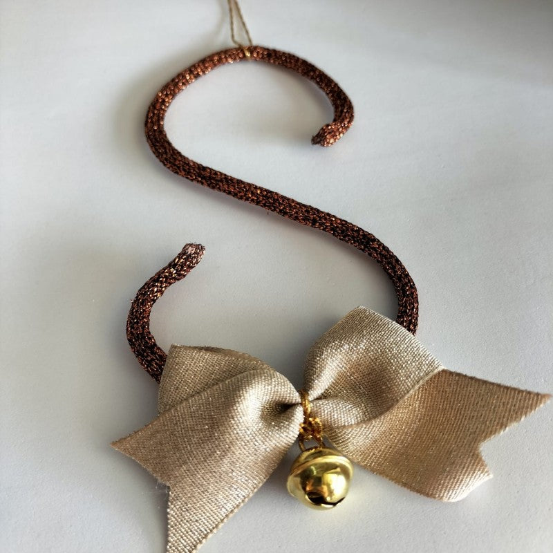 Pallina Natale Iniziale Personalizzabile - Rame Glitter