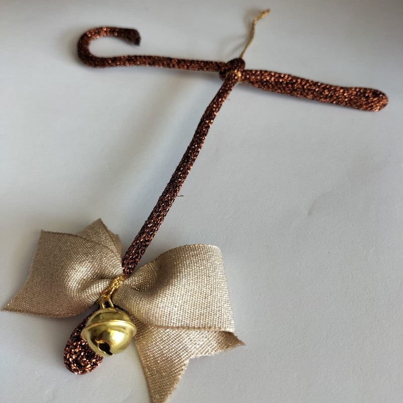 Pallina Natale Iniziale Personalizzabile - Rame Glitter