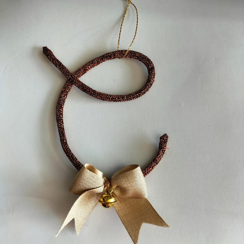 Pallina Natale Iniziale Personalizzabile - Rame Glitter
