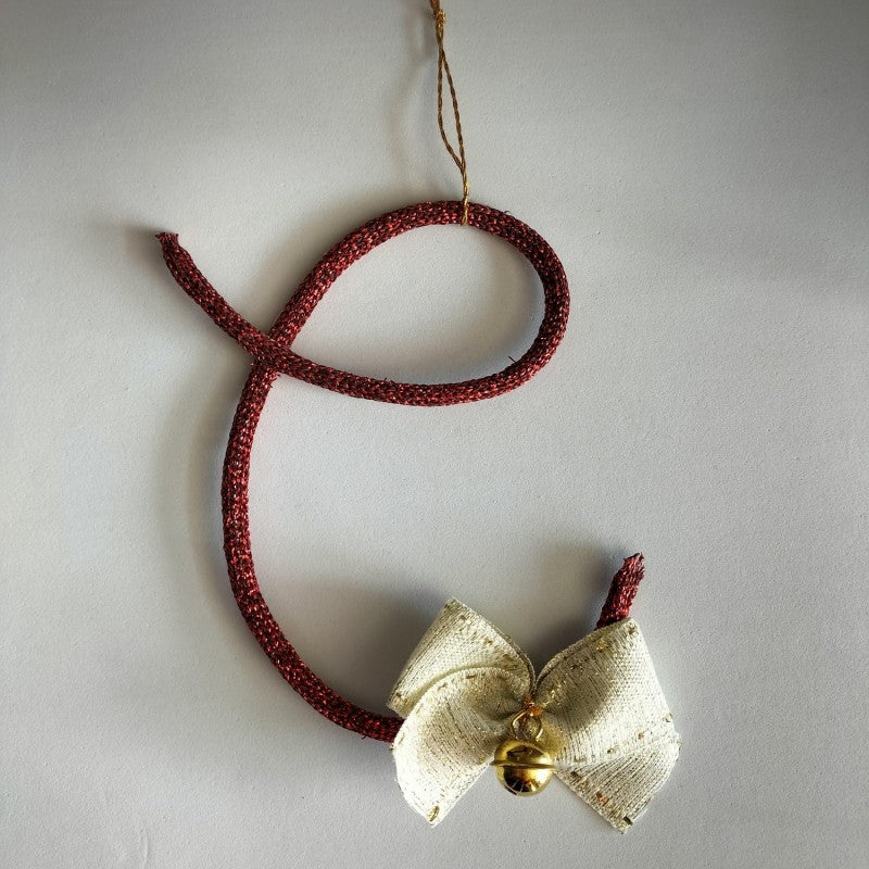 Pallina Natale Iniziale Personalizzabile - Rosso Glitter