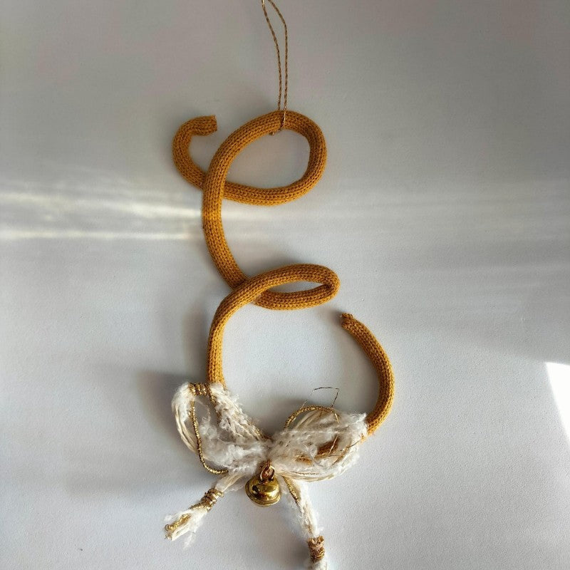 Pallina Natale Iniziale Personalizzabile - Senape