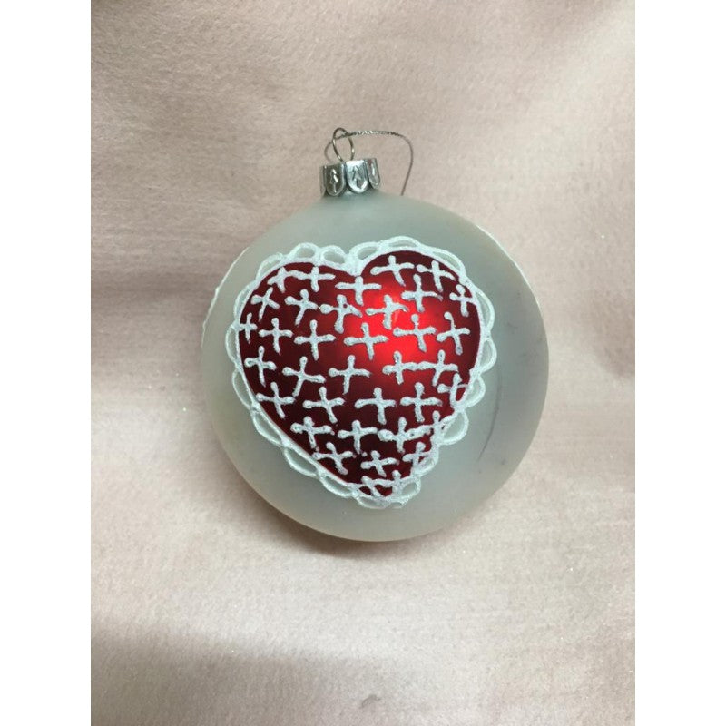 Palline Opache Con Decorazione A Cuore Assortite