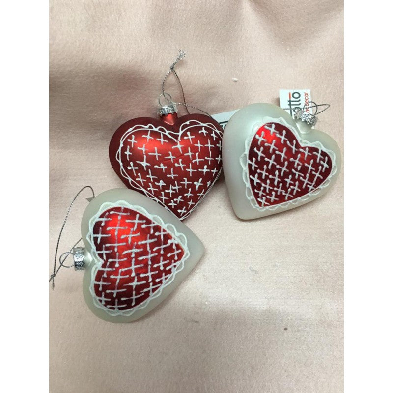 Palline Opache Con Decorazione A Cuore Assortite