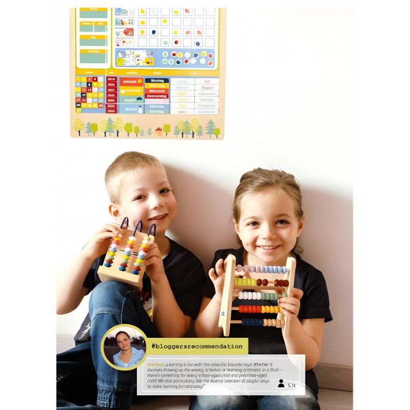 Pallottoliere In Legno "educate" Per Bambini