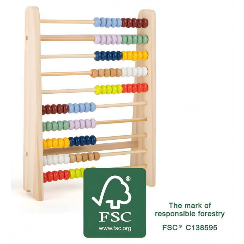 Pallottoliere In Legno "educate" Per Bambini