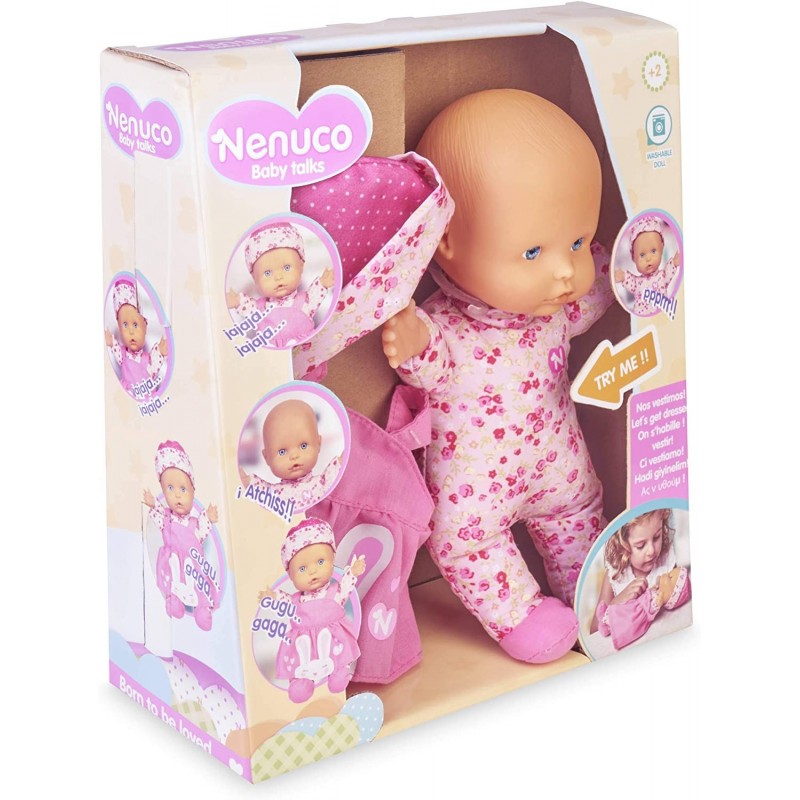 Pambola Nenuco Baby Talks Ci Vestiamo! Bambola Con Suoni - Rosa