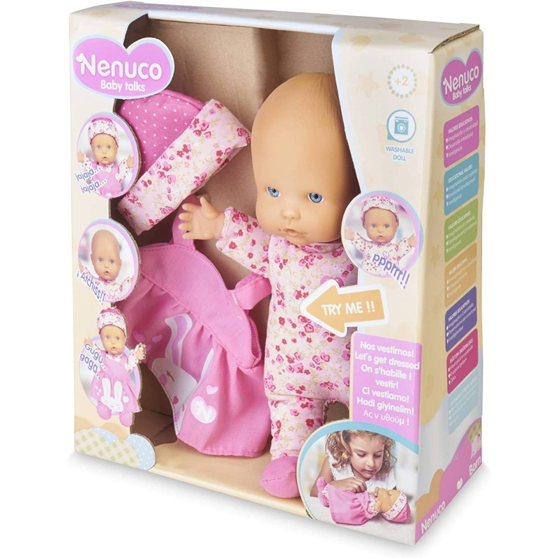 Pambola Nenuco Baby Talks Ci Vestiamo! Bambola Con Suoni - Rosa