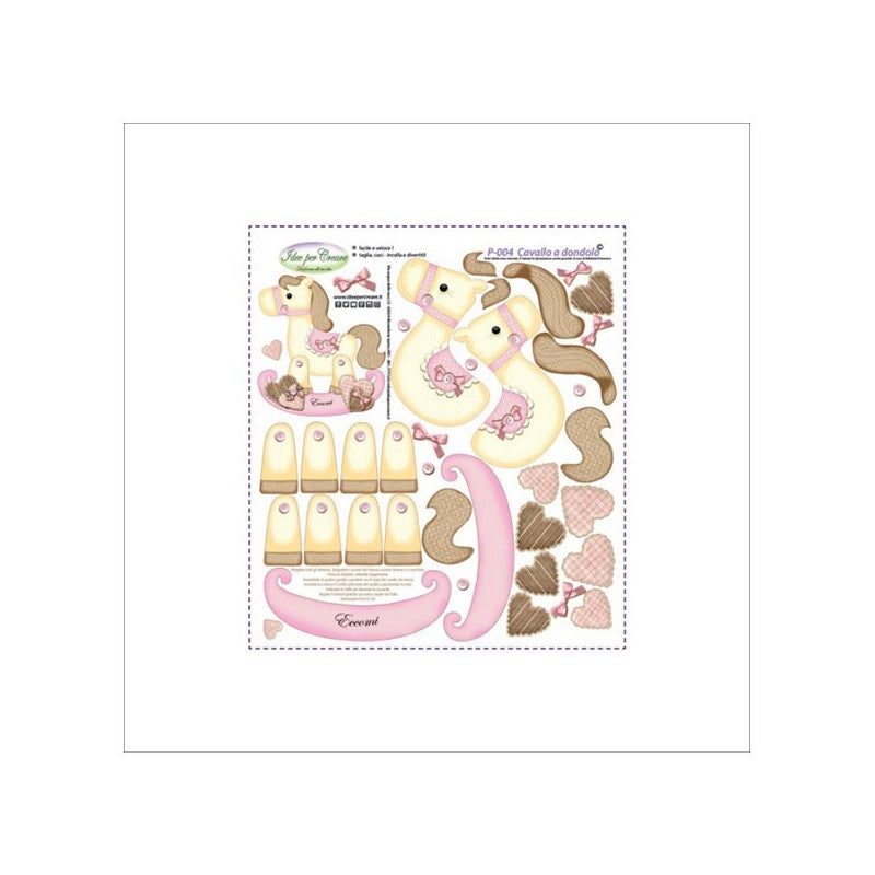 Pannello Cavallo A Dondolo Rosa