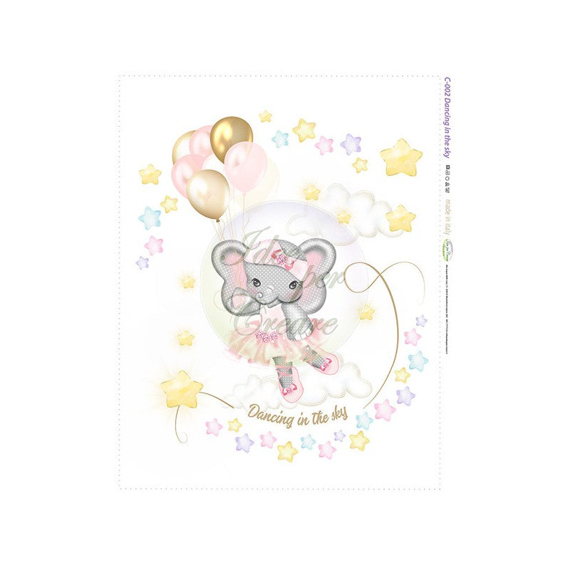 Pannello Copertina Pile E Cotone Bimba Elefante Dancing In The Sky