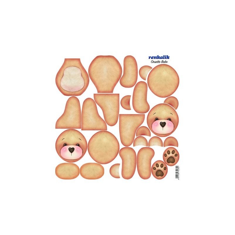 Panno Kraft 3d Renkalik Orsetto Babe 50 X 50 Cm