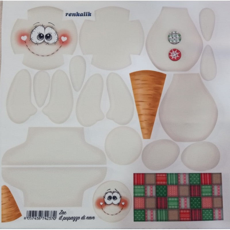 Panno Kraft 3d Zac Il Pupazzo Di Neve Renkalik
