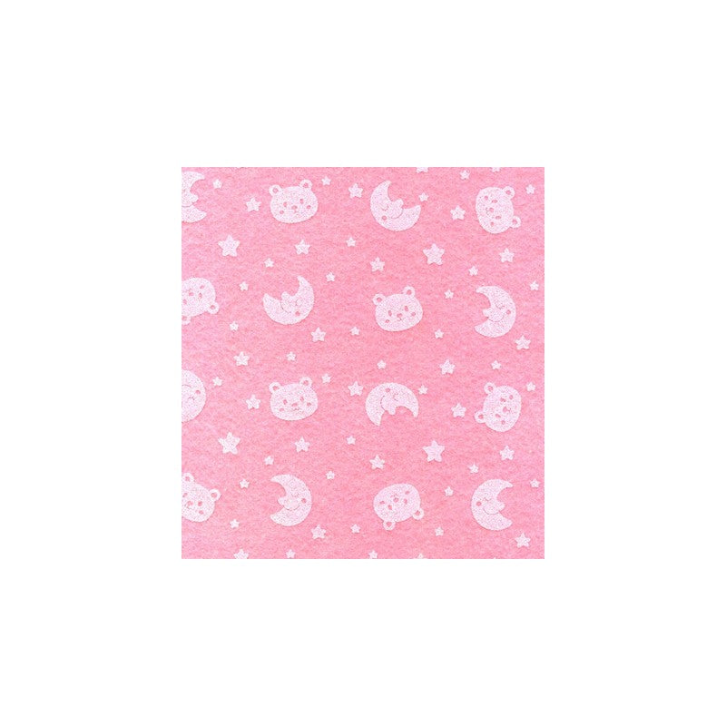 Pannolenci Stafil Orsetto / Luna 30x40 Cm, 1mm - Azzurro, Panna, Rosa