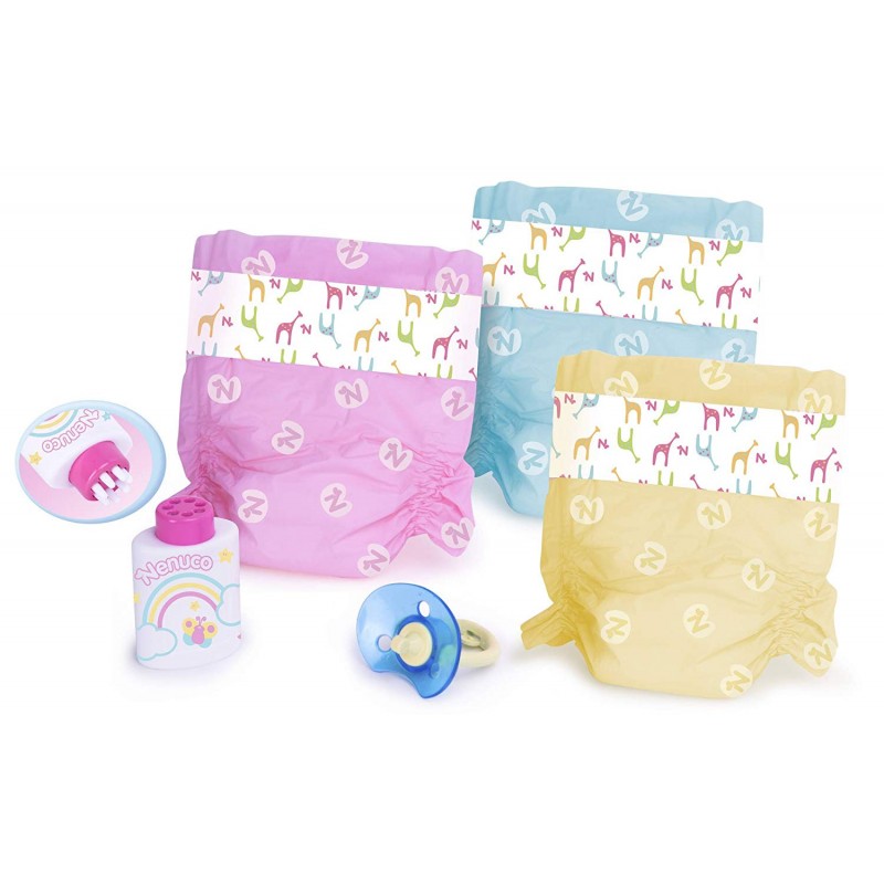 Pannolini Colorati Per Bambola Nenuco - Con Talco E Ciuccio Inclusi