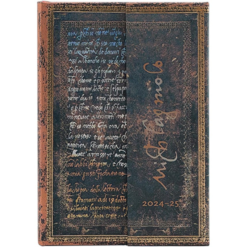 Paperblanks | 2025 Scritti Di Michelangelo | 18 Mesi | Mini | Settimanale Orizzontale