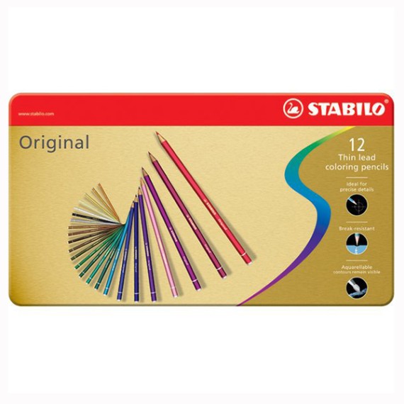 STABILO Original Arty – Set da 12 Pastelli in Scatola di Metallo