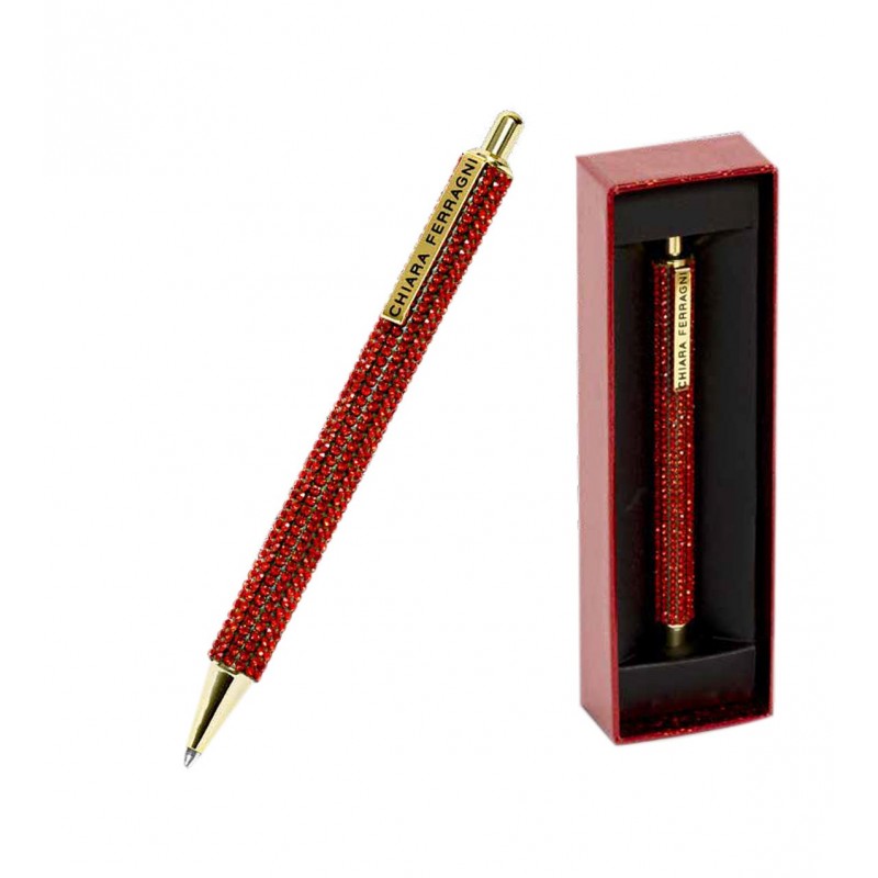 Penna A Scatto Chiara Ferragni Con Stras Rossi Edizione Limitata Natale 23