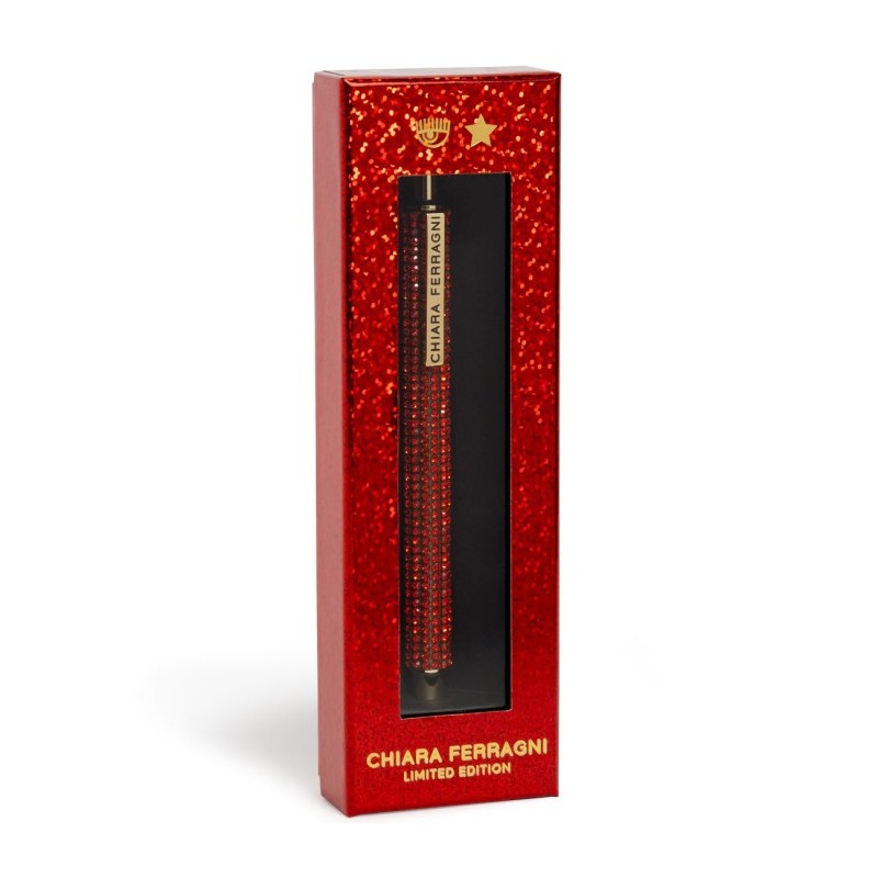 Penna A Scatto Chiara Ferragni Con Stras Rossi Edizione Limitata Natale 23