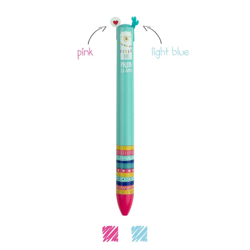 Penna A Sfera A Due Colori Click&clack Llama - Legami