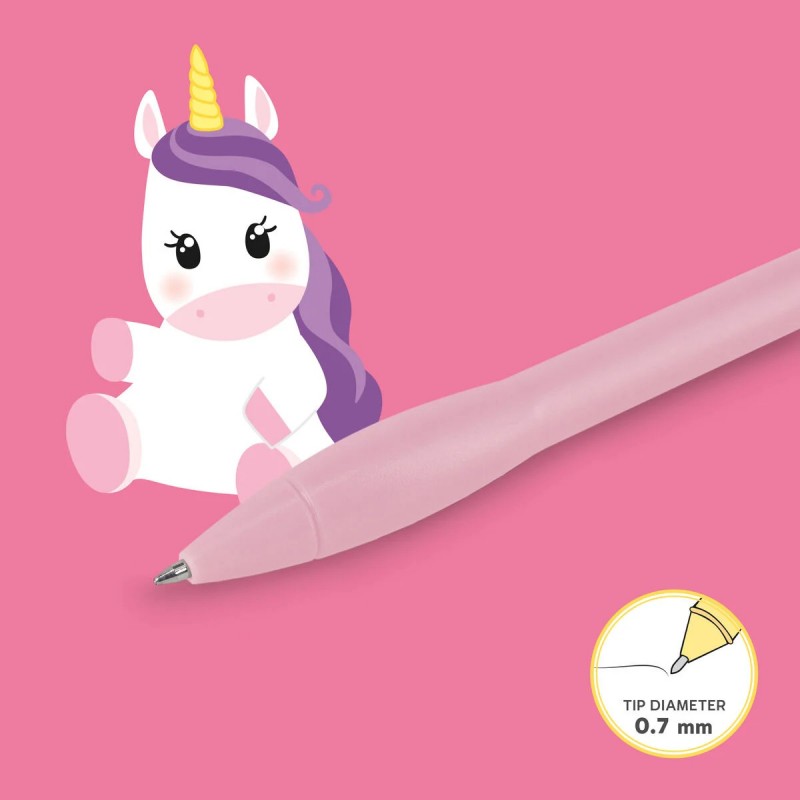 Penna A Sfera Blu Luminosa Writing Is Magic Unicorn - Legami
