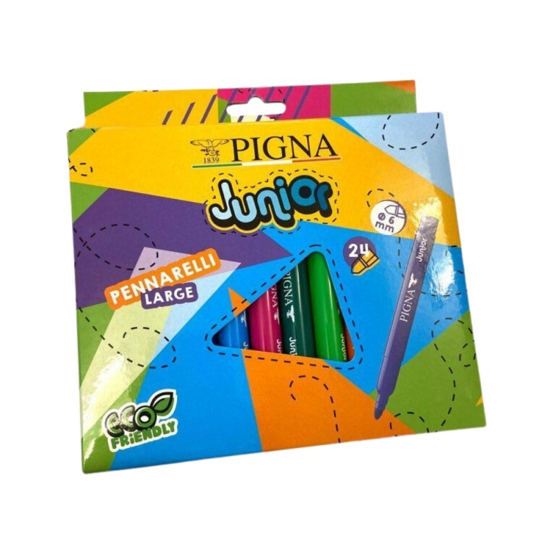 Pennarelli Large Junior Da 24 Pigna - Colori Assortiti