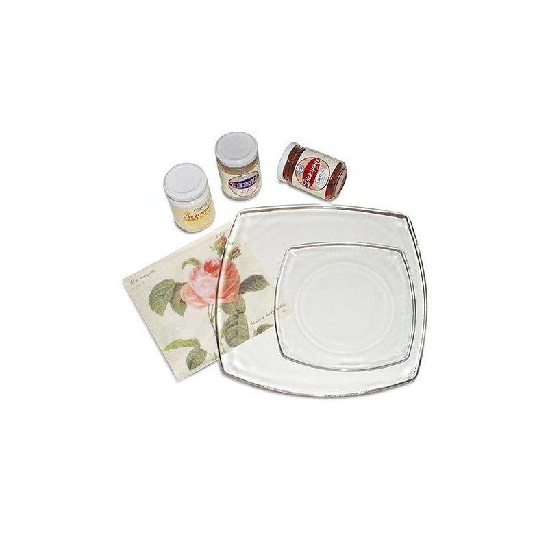 Piatto Vetro Quadrato 27x27 Cm