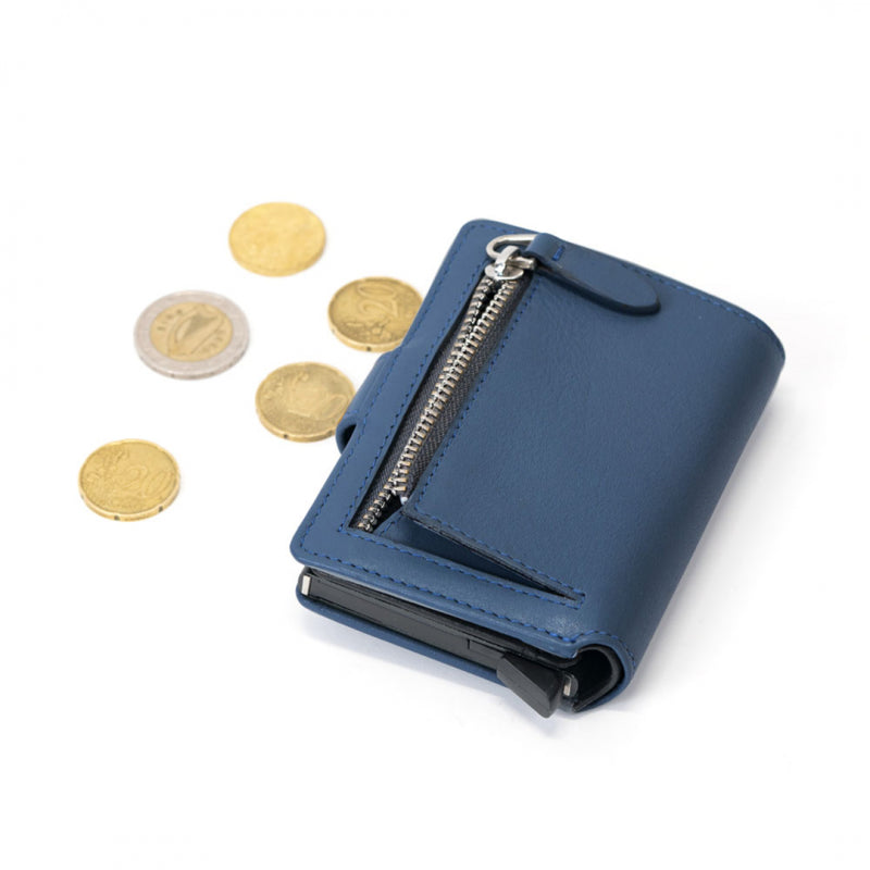 Porta Carte Axel Plus Con Zip Blu Lapislazzulo | Campo Marzio