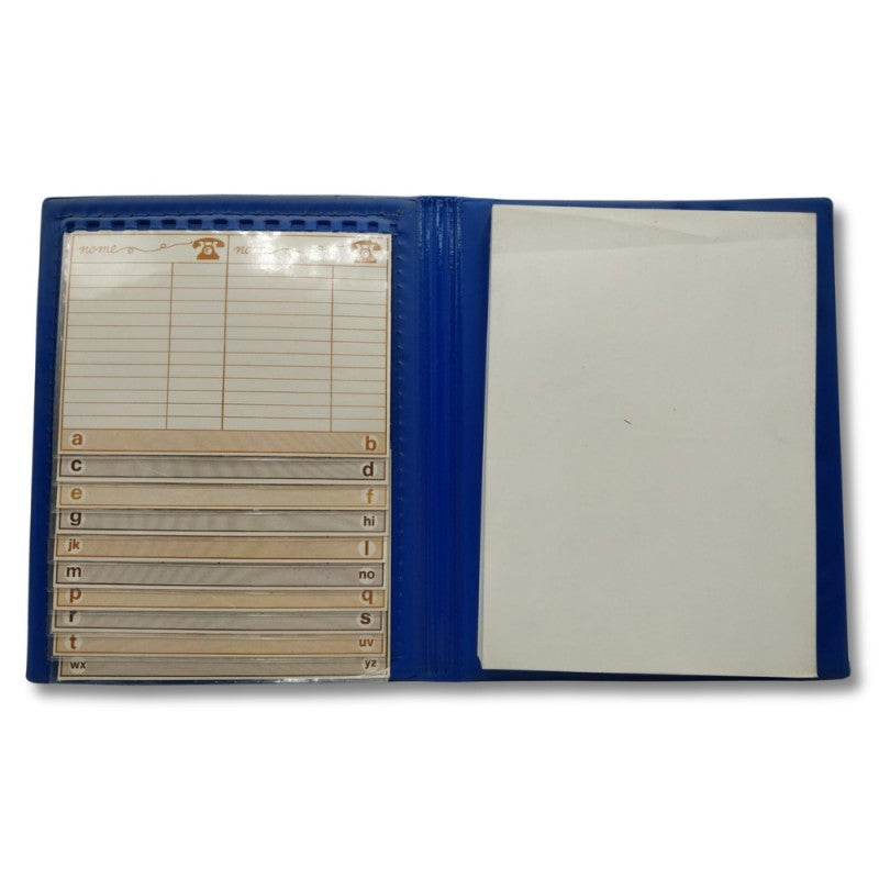 Portablocco Con Rubrica A-z E Blocco Note - Blu