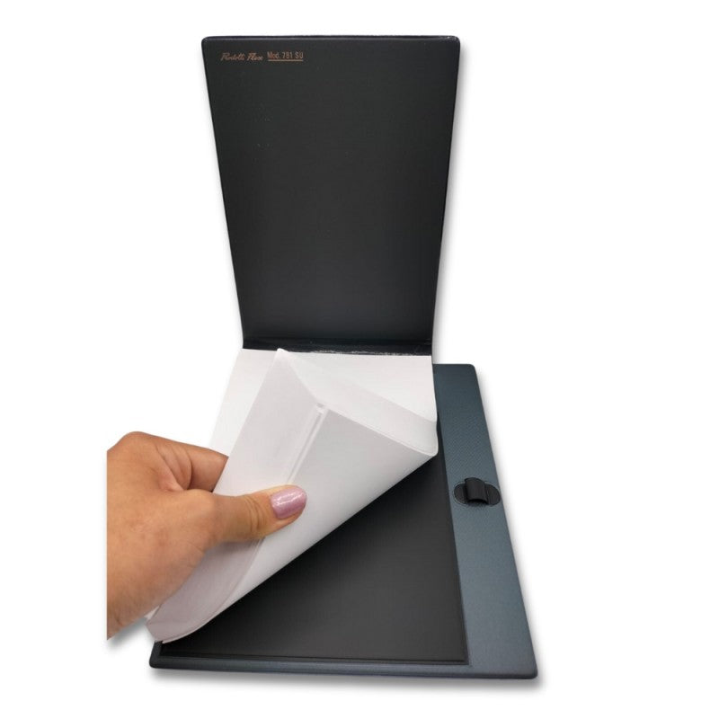 Portablocco Flex Grigio Metallizzato Con Portapenna 781 Su - Buffetti