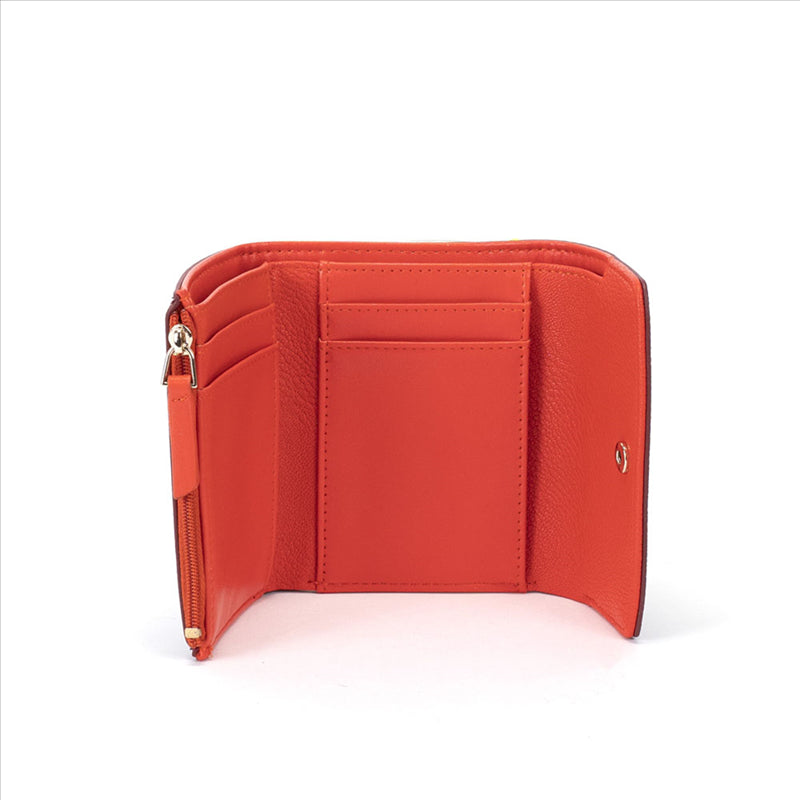 Portafoglio Piccolo Con Patta Colorful Prugna | Campo Marzio