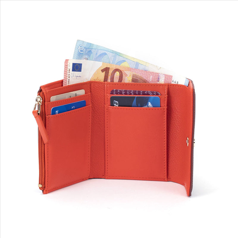 Portafoglio Piccolo Con Patta Colorful Prugna | Campo Marzio