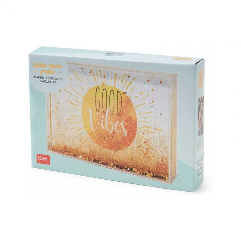 Portafoto Medio Con Glitter Dorati Good Vibes 10x15 Cm  - Legami