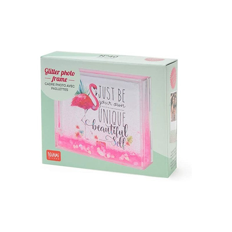 Portafoto Piccolo Con Glitter Rosa Flamingo 9x5 Cm  - Legami