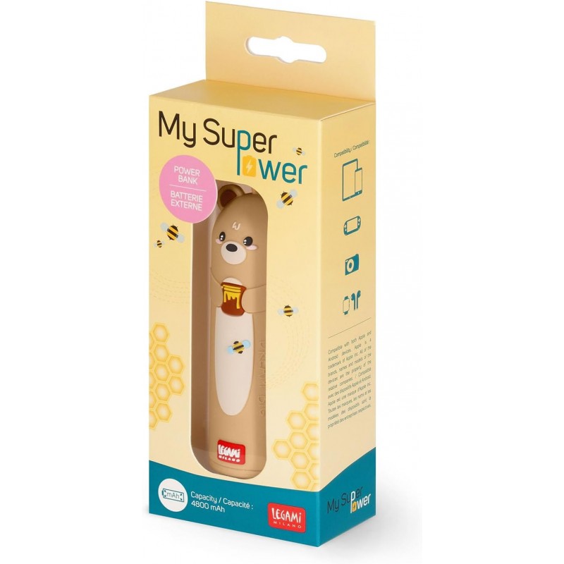 Power Bank Portatile Teddy 4800 Mah Con Cavo Usb Tipo C Incluso - Legami