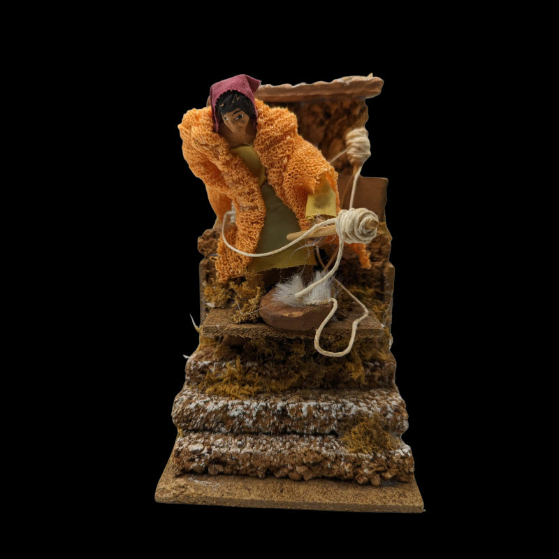 Presepe In Movimento Donna Che Tesse