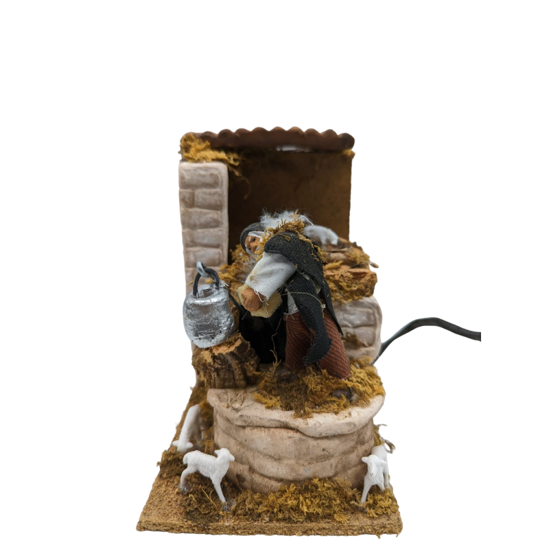 Presepe In Movimento Pastore Con Secchio